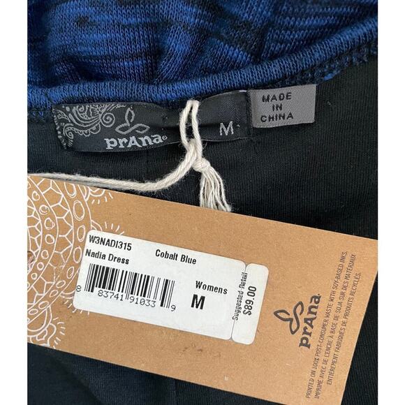 Prana Nadia Faux Wrap Dress Cobalt Blue Medium NWT Casual Spring Summer Travel - Picture 6 of 12
